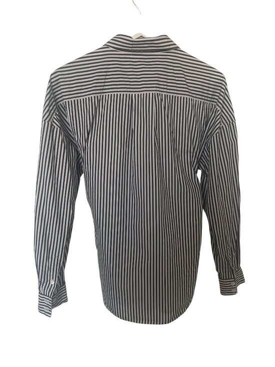 Frame Noir Multi Striped Button-Up Shirt With Front Tie - Picture 3 of 7